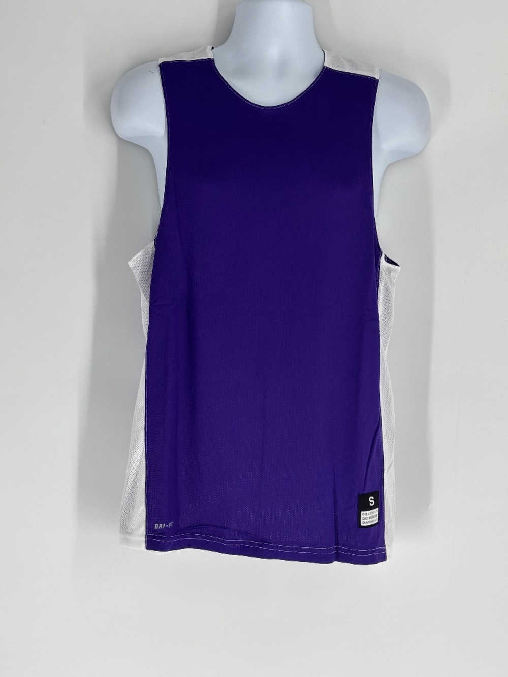 NWT Nike Dri-Fit Mens Reversible Basketball Jersey Purple / White Size: S